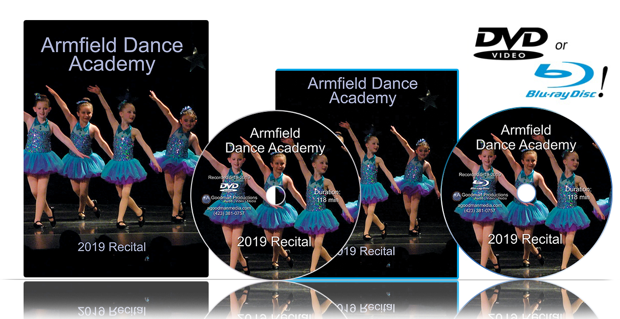 'Armfield Dance Academy 2019 Recital' DVD and Blu-ray cover and disc
